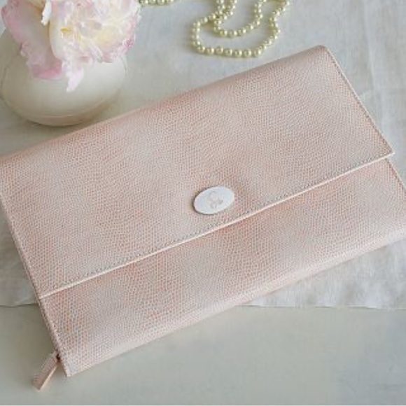 Pink Pottery Barn McKenna Jewelry Portfolio – Elegant Travel Jewelry Case - Picture 1 of 4